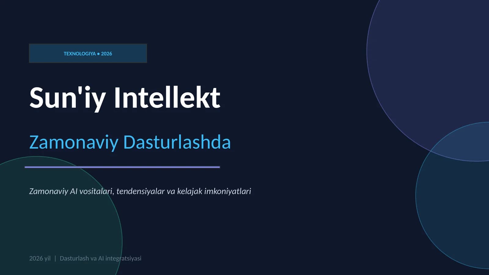 Sun'iy Intellekt Zamonaviy Dasturlashda