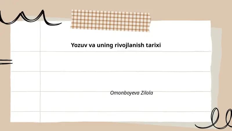 Yozuv va uning rivojlanish tarixi