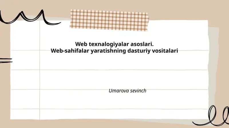 Web texnalogiyalar asoslari
