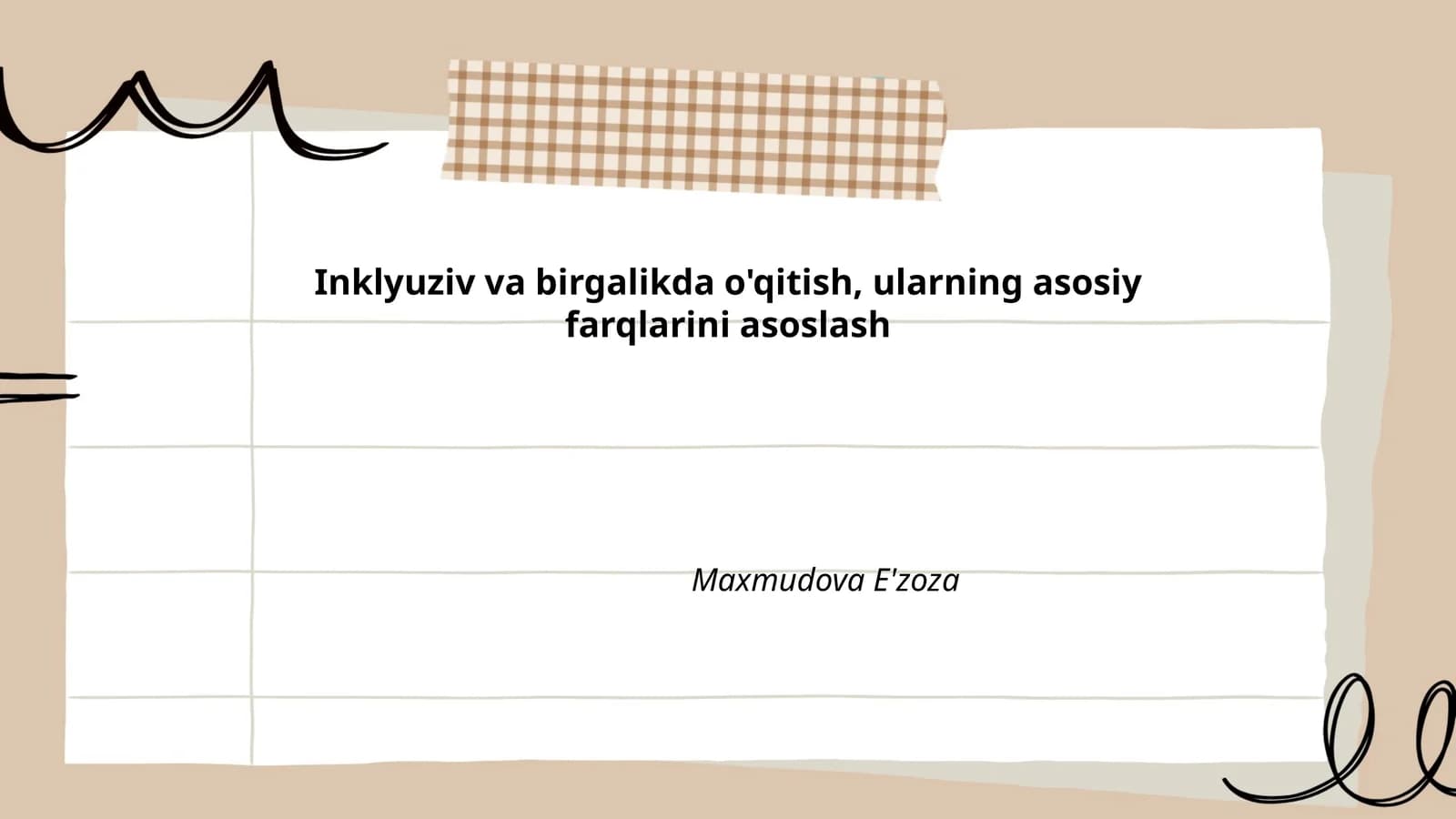 Maxsus ehtiyojli bolalarga inklyuziv ta'lim