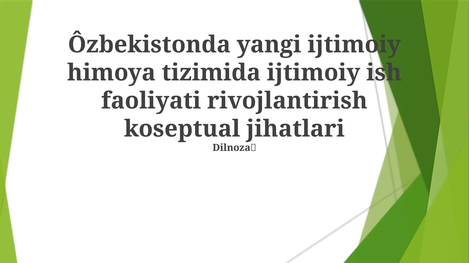 Ijtimoiy Ish Faoliyati Rivojlantirish Konceptual Jihatlari