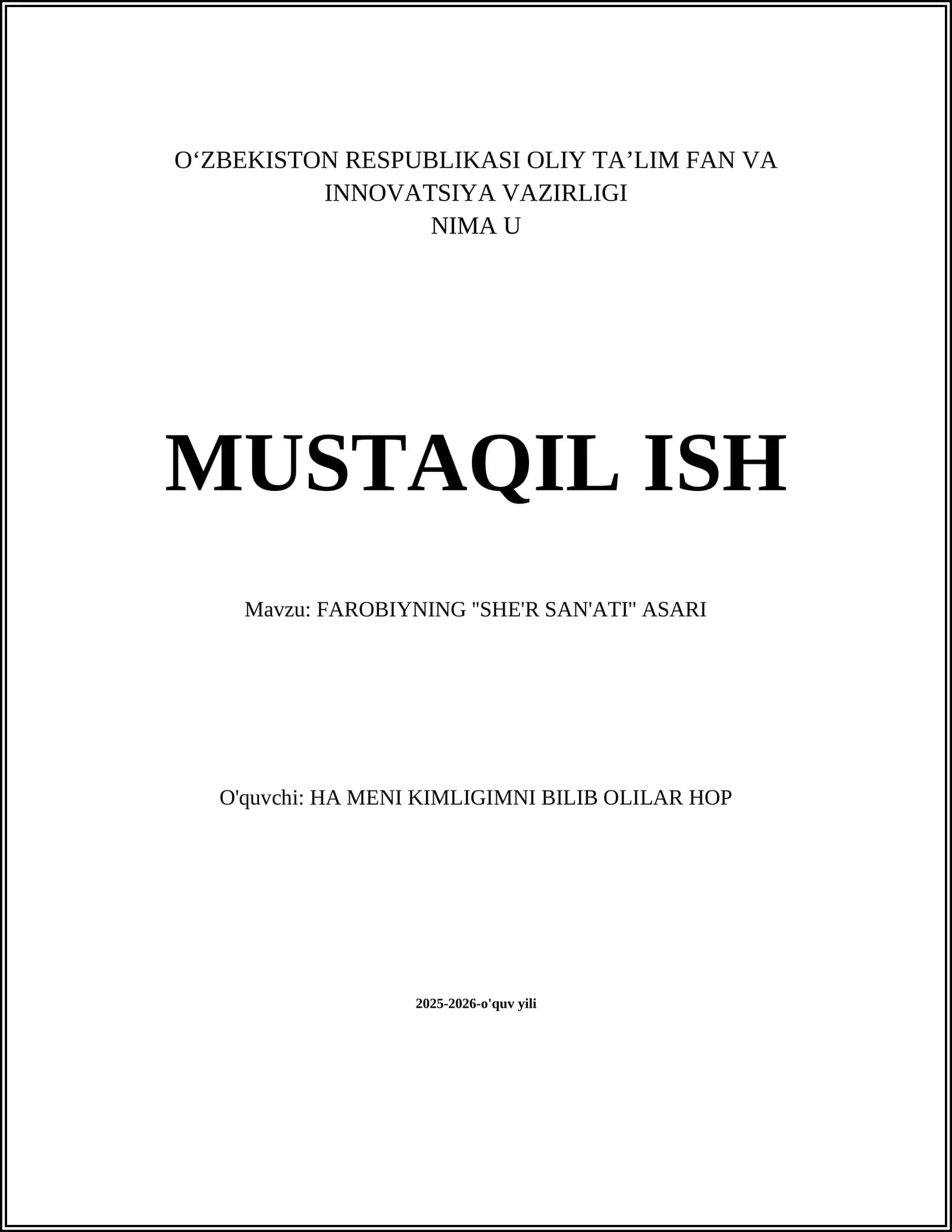 FAROBIYNING ''SHE'R SAN'ATI'' ASARI