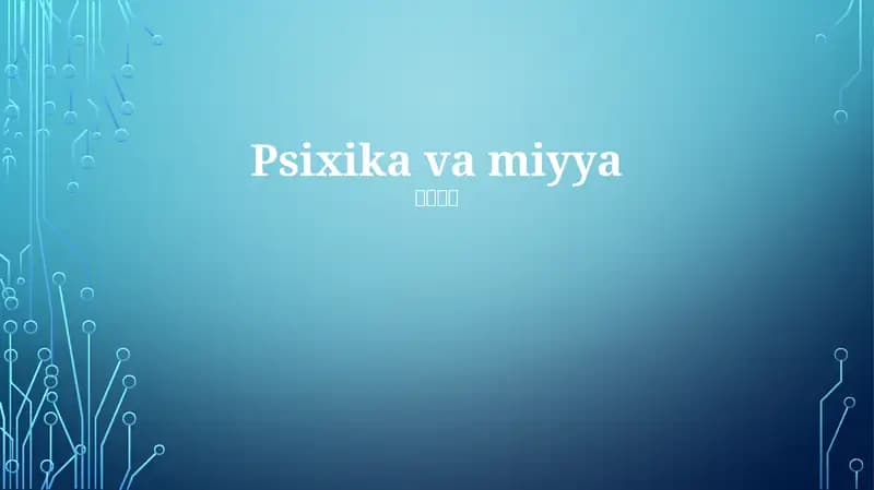Psixika va miyya