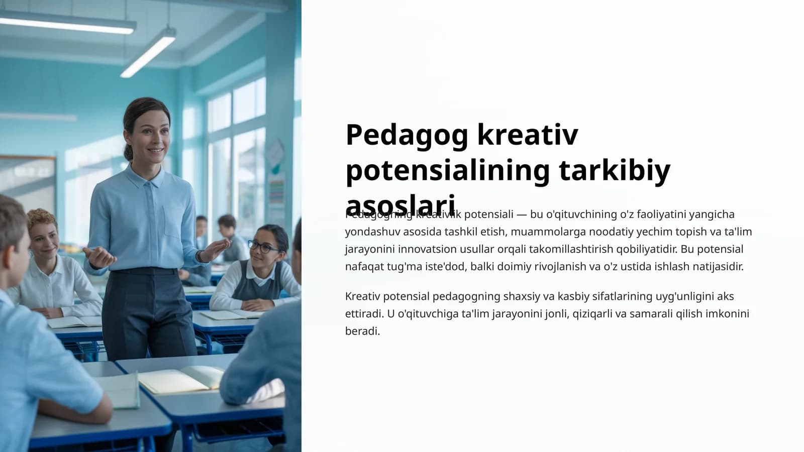 Pedagog kreativ potensialining tarkibiy asoslari