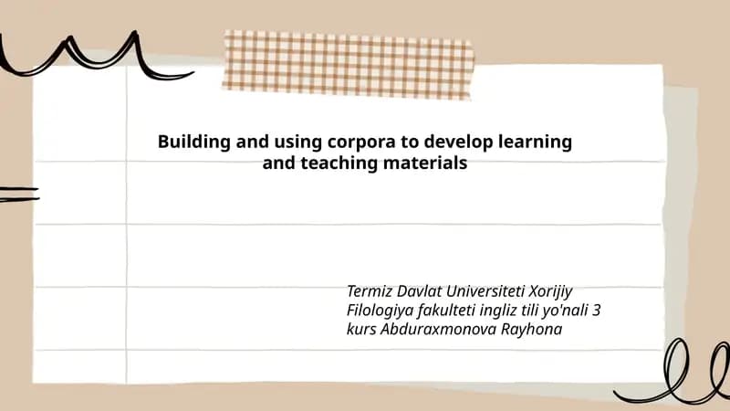 Building and using corpora to develop learning and teaching materials