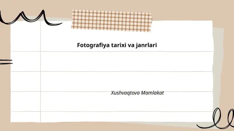 Fotografiya tarixi va janrlari