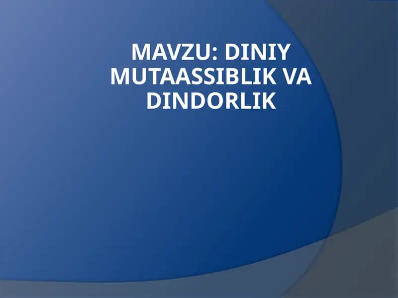 DINIY MUTAASSIBLIK VADINDORLIK