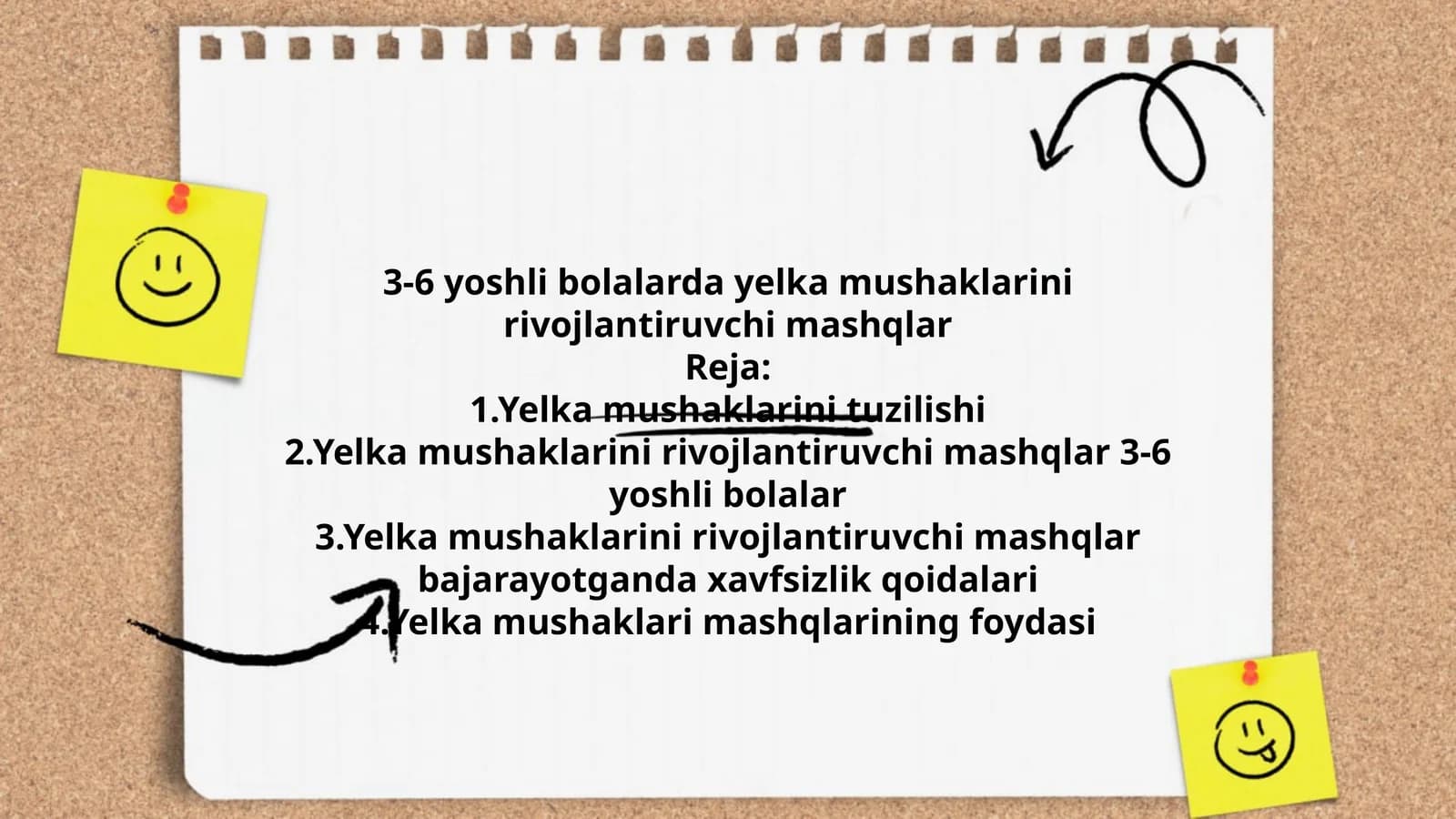 3-6 yoshli bolalarda yelka mushaklarini rivojlantiruvchi mashqlar