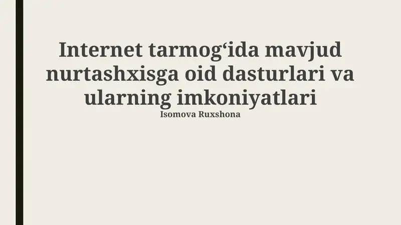 Internet-asosidagi Diagnostika Dasturlari