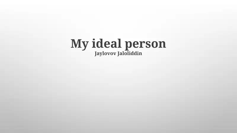Ideal Mening Ideal Insonimning Kelajagi