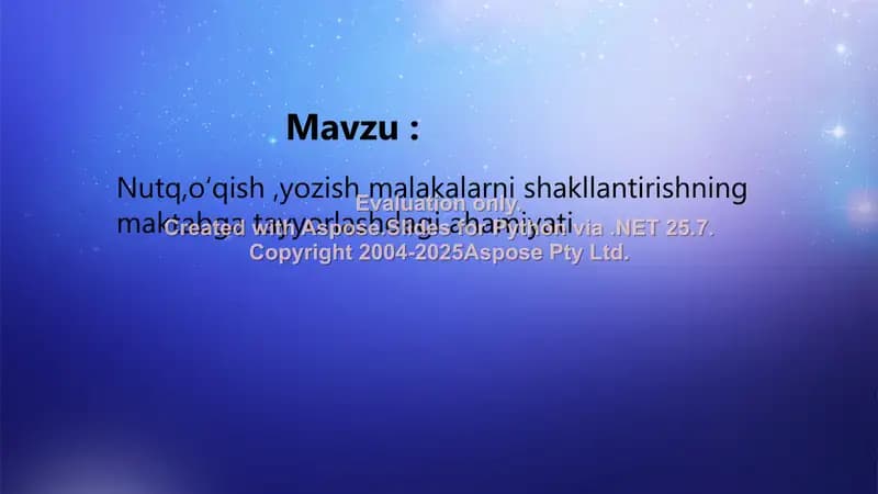 Nutq, oʻqish, yozish malakalarni shakllantirishning maktabga tayyorlashdagi ahamiyati