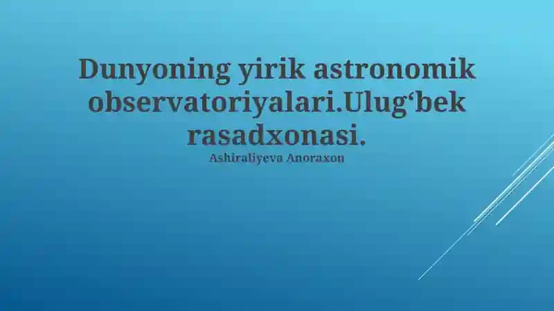 Ulugh Beg Rasadxonasi