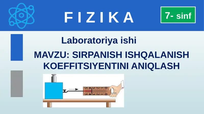SIRPANISH ISHQALANISH KOEFFITSIYENTINI ANIQLASH