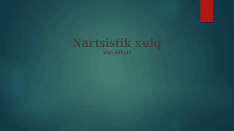 Nartsistik xulq