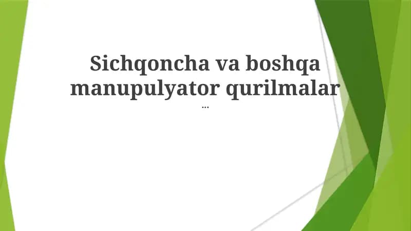 Sichqoncha va boshqa manupulyator qurilmalar