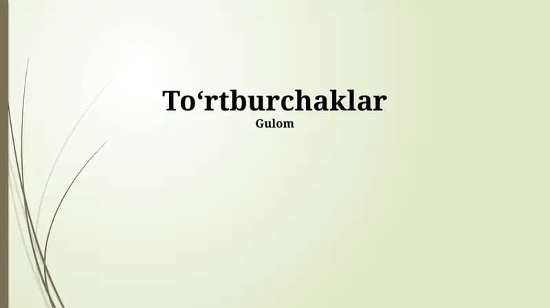To‘rtburchaklar