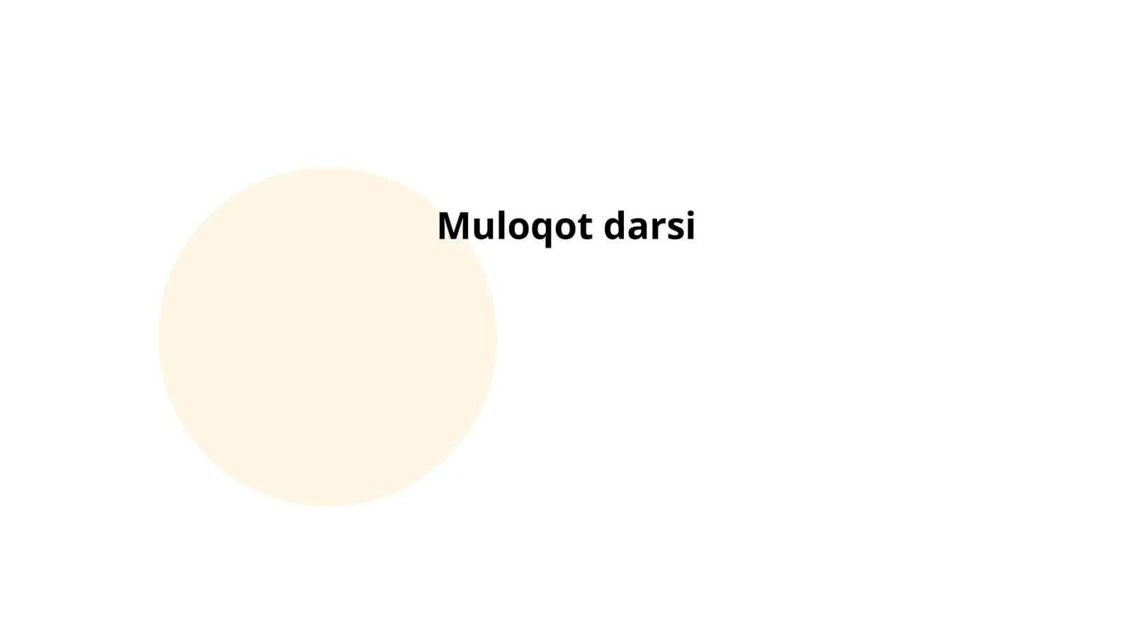 Muloqot darsi
