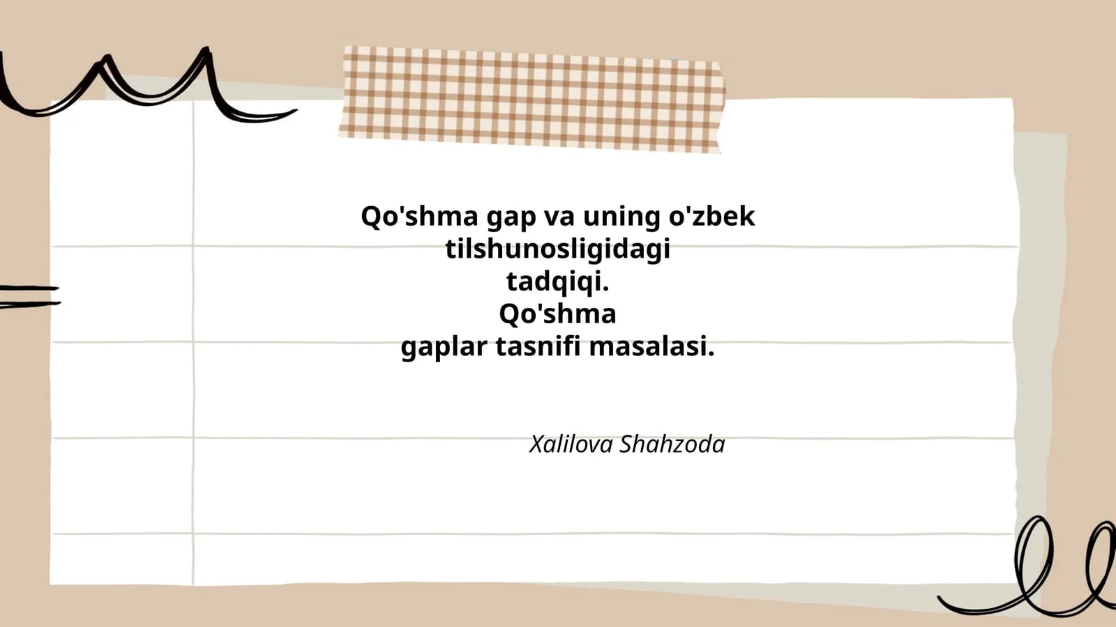 Qo'shma gap va uning o'zbek tilshunosligidagi tadqiqi