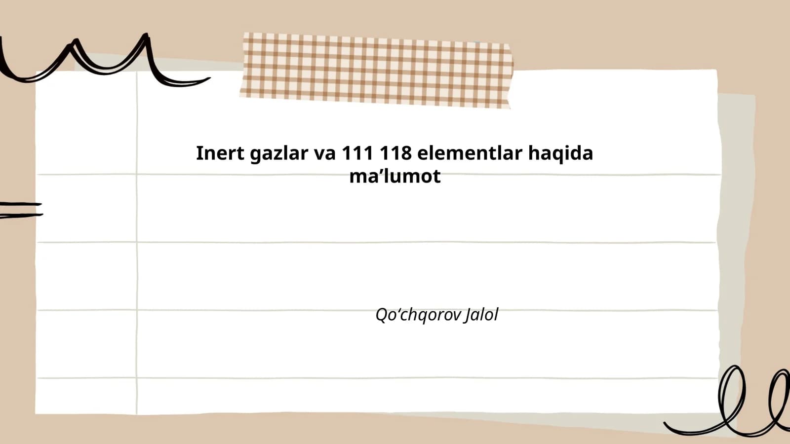 Inert gazlar va 111 118 elementlar haqida maʼlumot