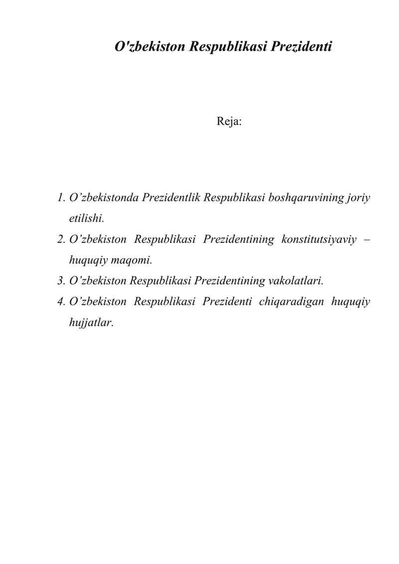 O'zbekiston Respublikasi Prezidenti