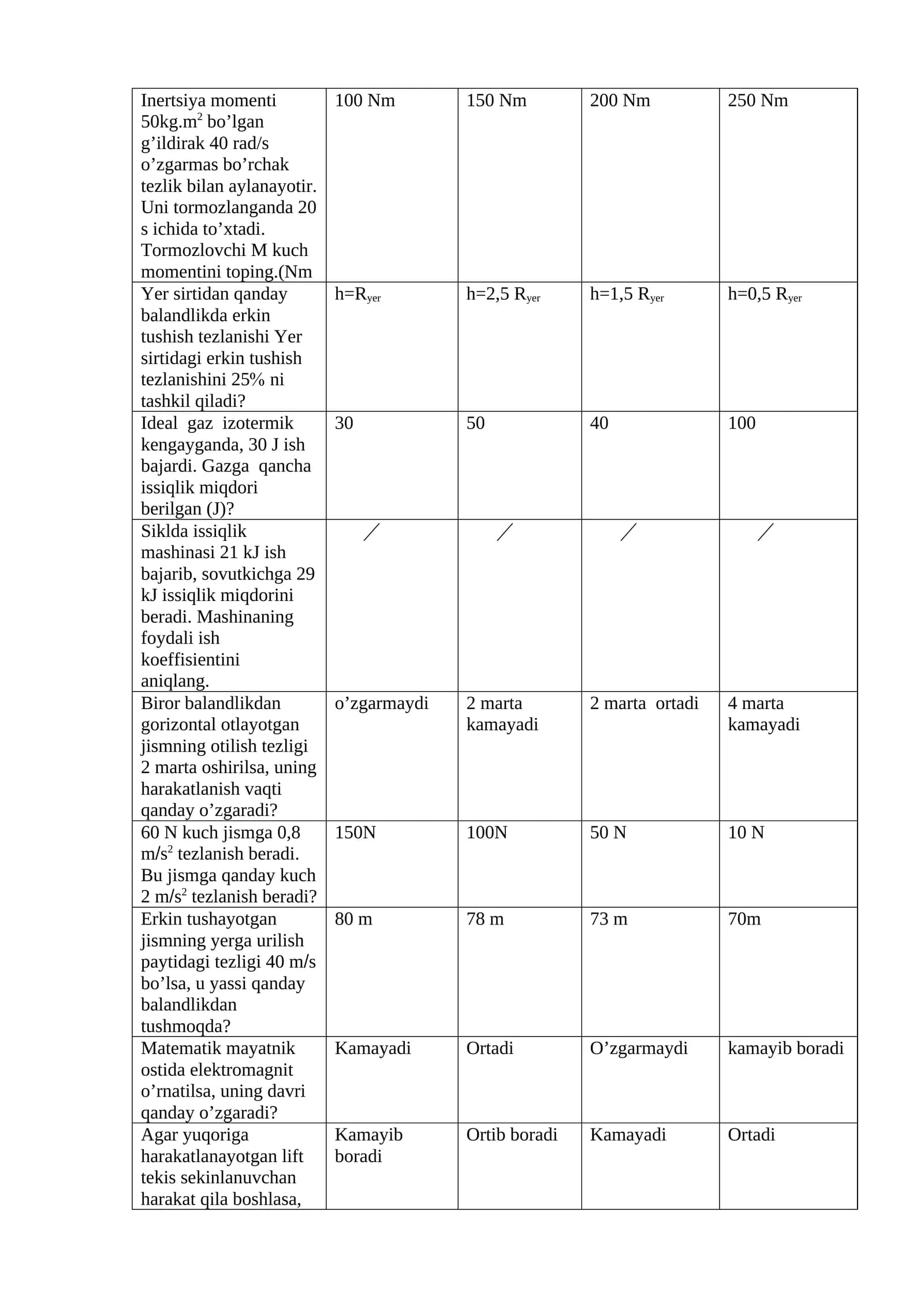 Ideal gaz izotermik kengayganda, 30 J ish bajardi