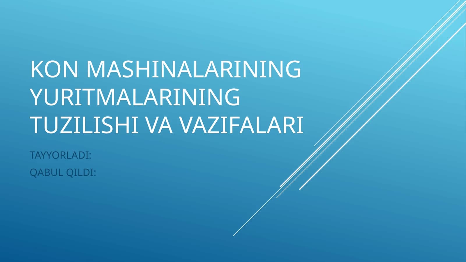 Kon Mashinalarining Yuritmalarining Tuzilishi va Vazifalari
