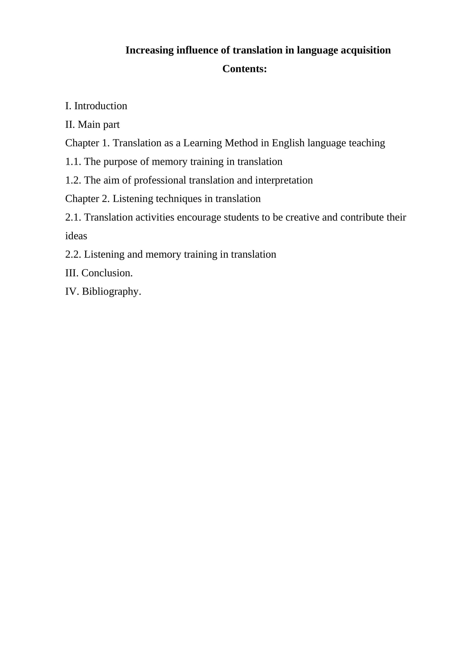 Increasing influence of translation in language acquisition