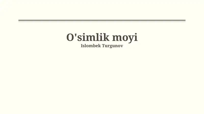 O'simlik moyi