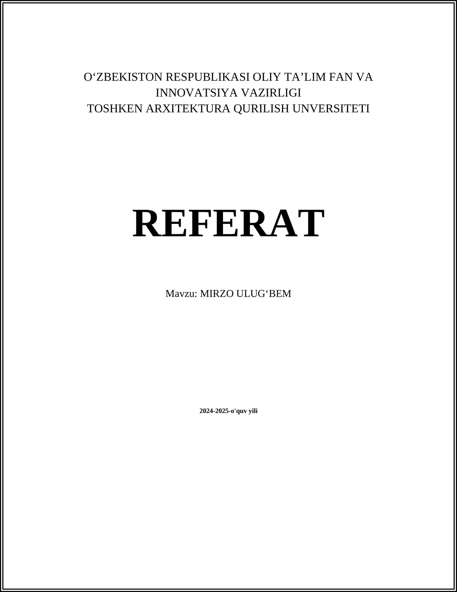 MIRZO ULUGʻBEM