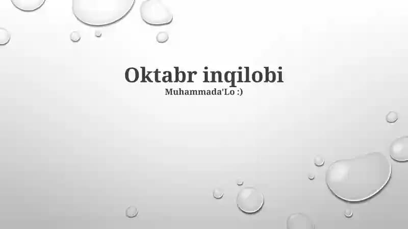 Oktabr inqilobi