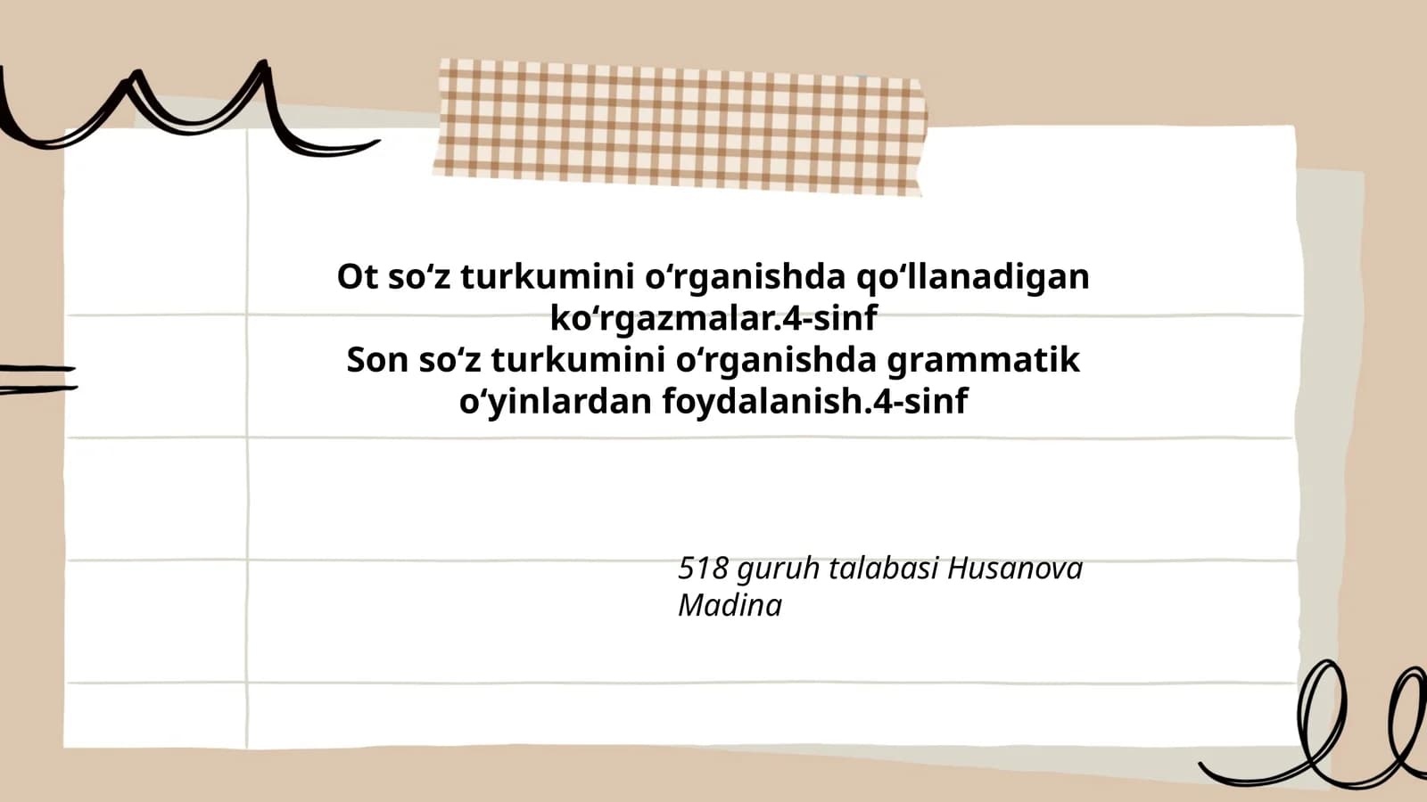 Ot so‘z turkumini o‘rganishda qo‘llanadigan ko‘rgazmalar