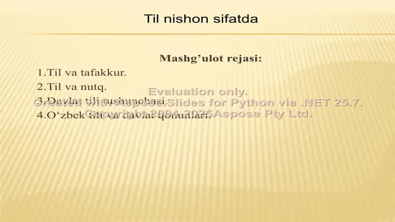 Til nishon sifatda
