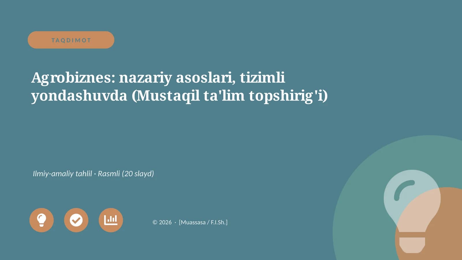 Agrobiznes: nazariy asoslari, tizimli yondashuvda