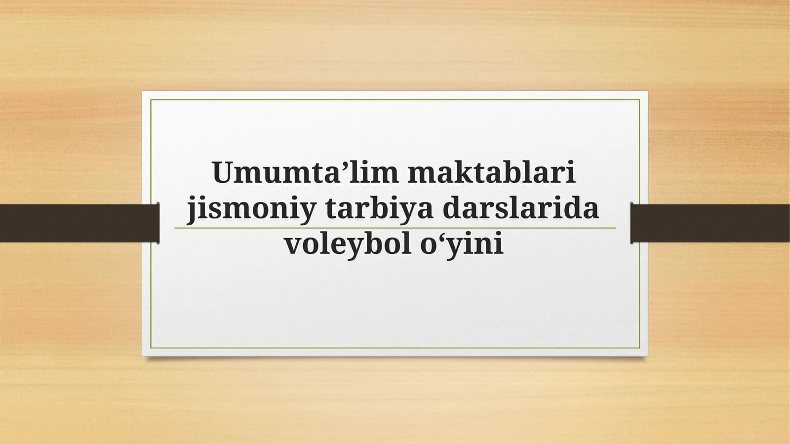 Umumta’lim maktablari jismoniy tarbiya darslari voleybol o‘yini