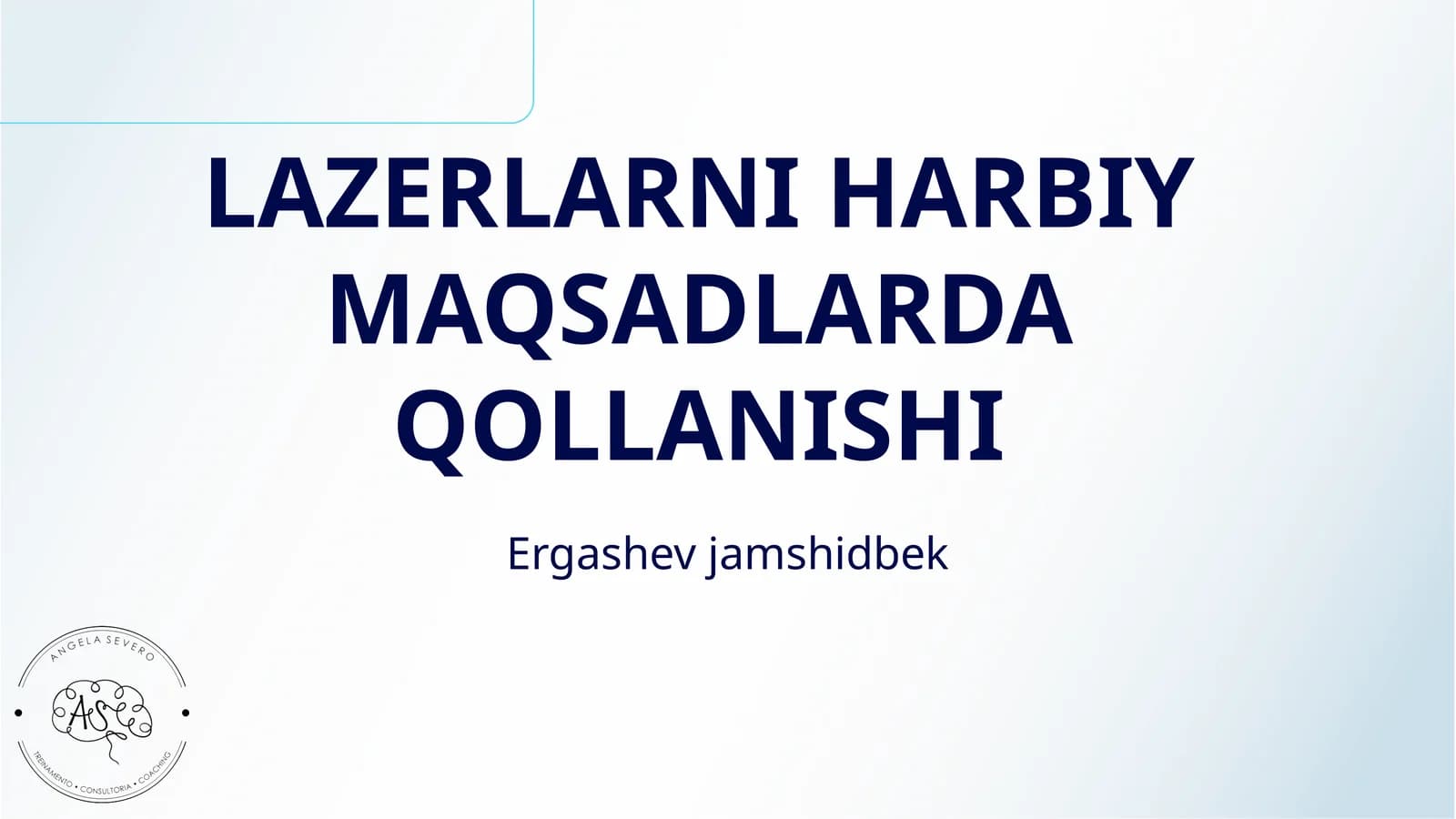 LAZERLARNI HARBIY MAQSADLARDA QOLLANISHI
