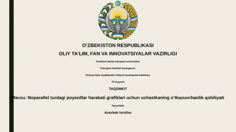 Noparallel turdagi poyezdlar harakati grafiklari