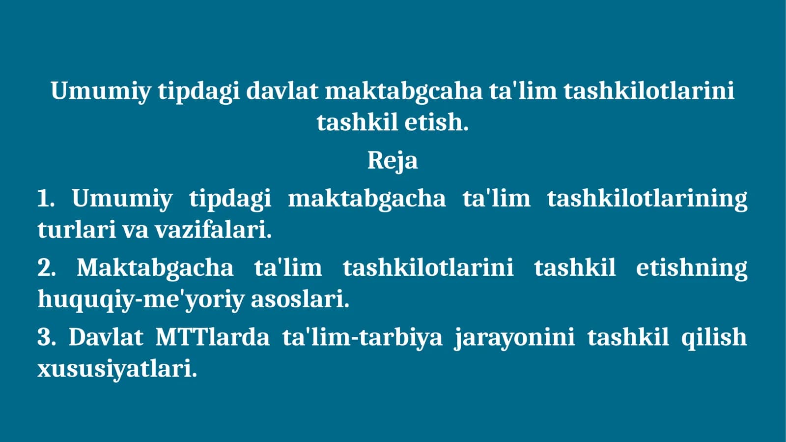 Umumiy tipdagi davlat maktabgacha ta'lim tashkilotlari