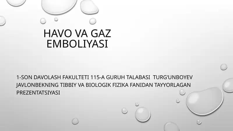 HAVO VA GAZ EMBOLIYASI