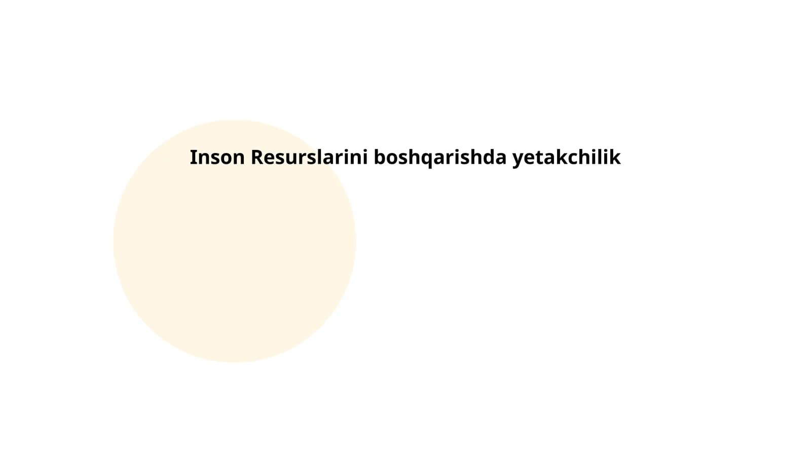 Inson Resurslarini boshqarishda yetakchilik