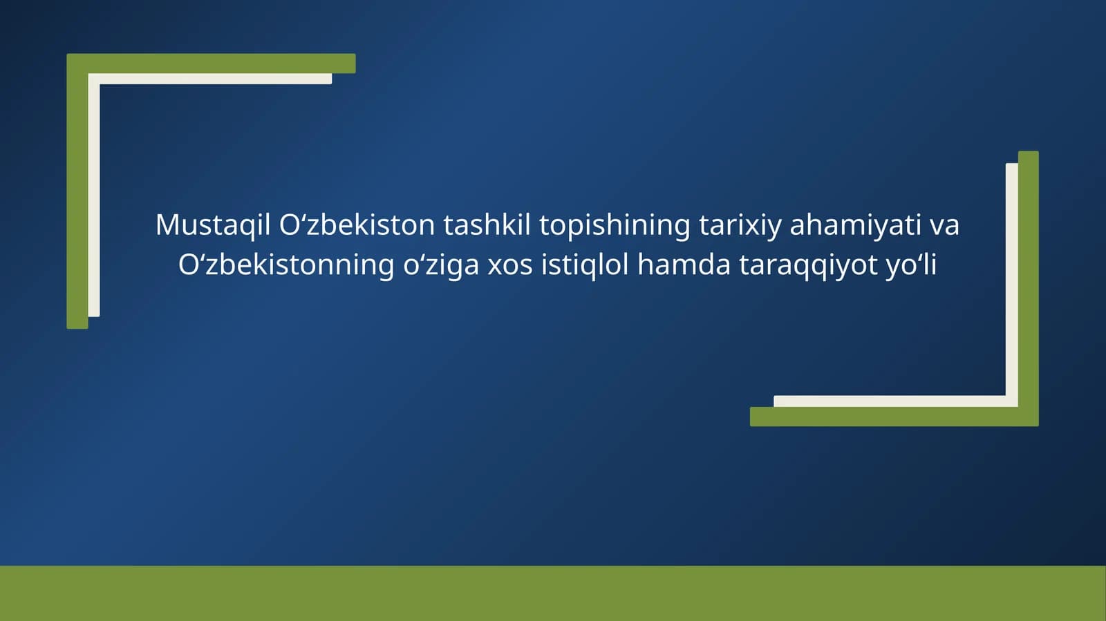 Mustaqil Oʻzbekiston tashkilot topishi