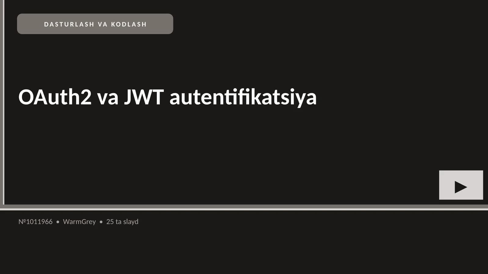 OAuth2 va JWT autentifikatsiya