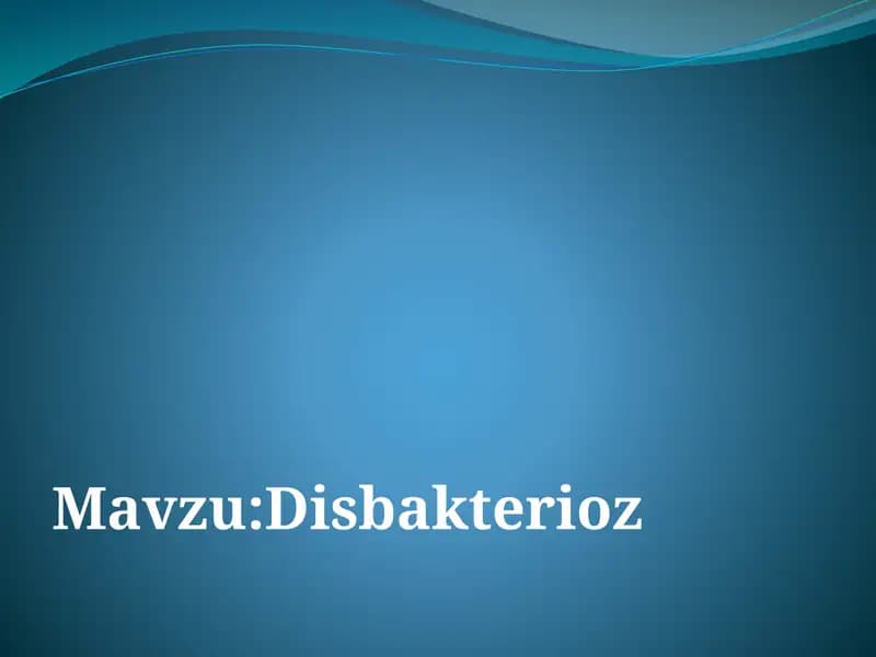 Disbakterioz