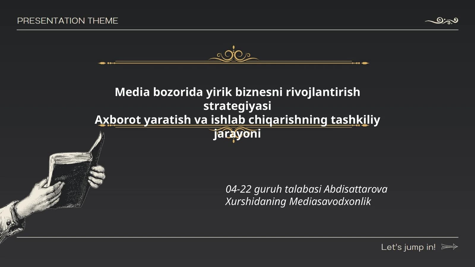 Media bozorida yirik biznesni rivojlantirish strategiyasi