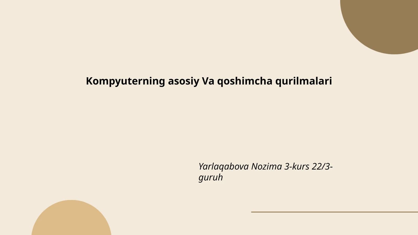 Kompyuterning asosiy Va qoshimcha qurilmalari