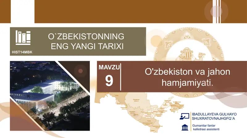 O`zbekistonning ENG YANGI TARIXI