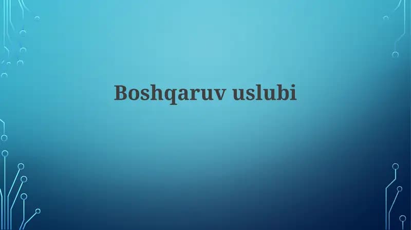 Boshqaruv uslubi