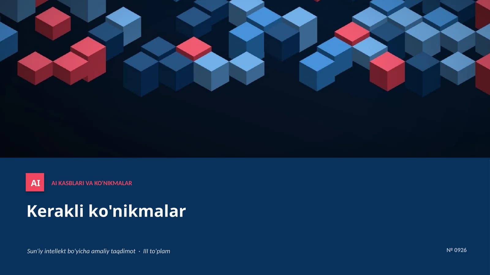 AI KASBLARI VA KO'NIKMALAR