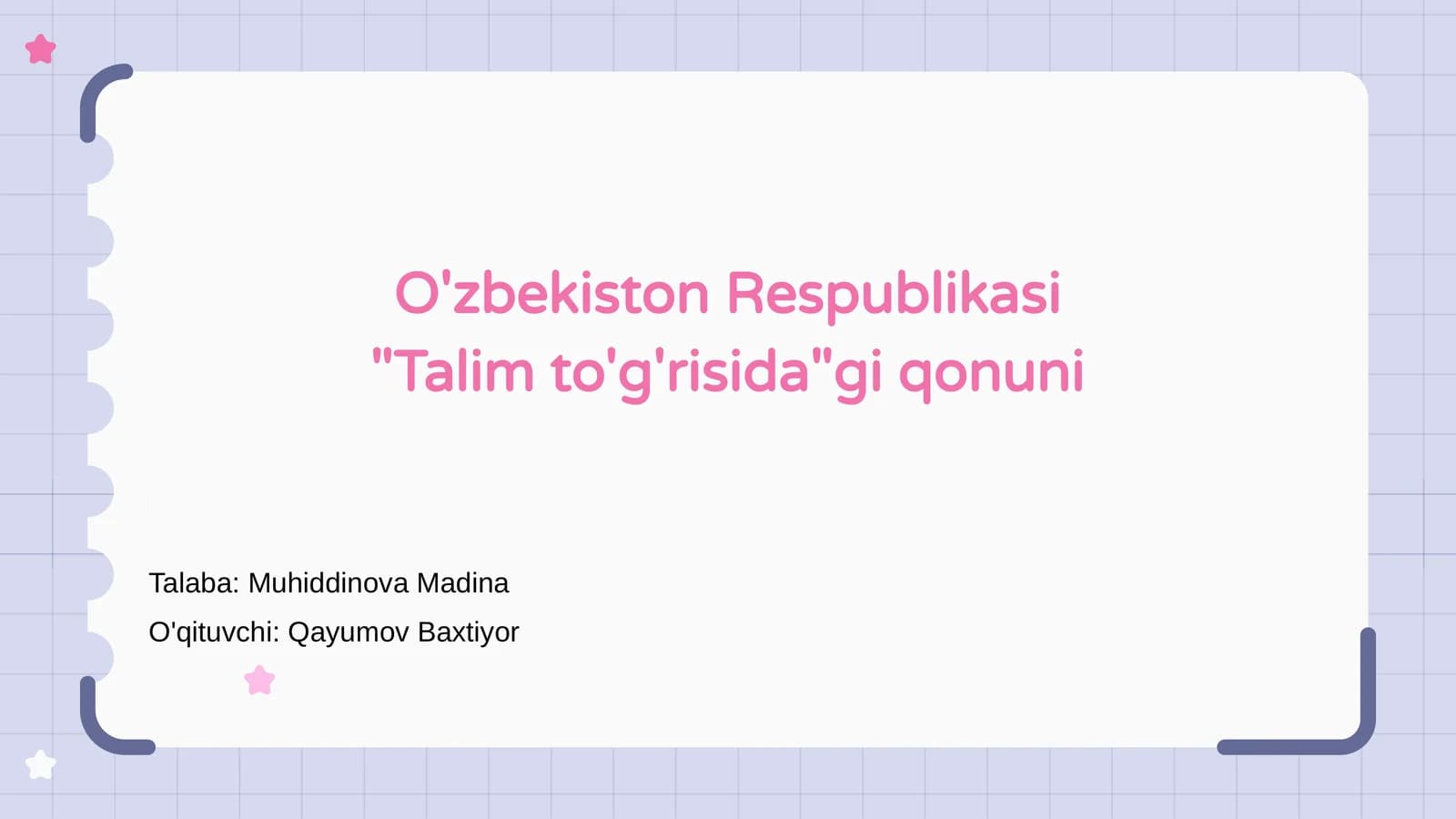 "Ta'lim to'g'risida"gi qonun