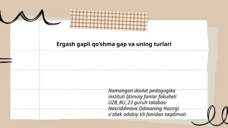 Ergash gapli qo‘shma gap va uning turlari