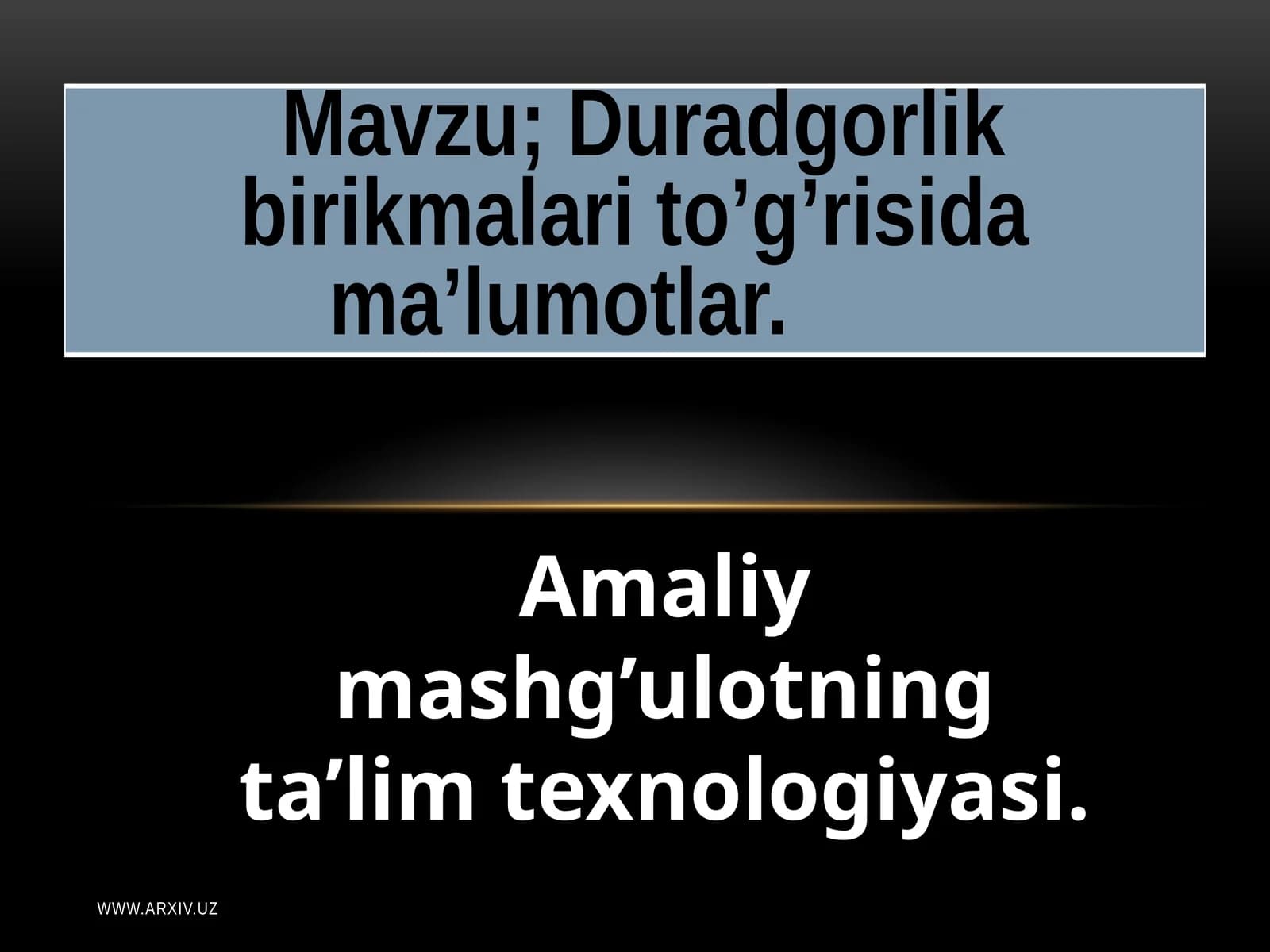 Duradgorlik birikmalari to’g’risida ma’lumotlar